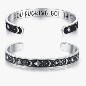 Inspirational Sun and Moon Cuff Bracelet